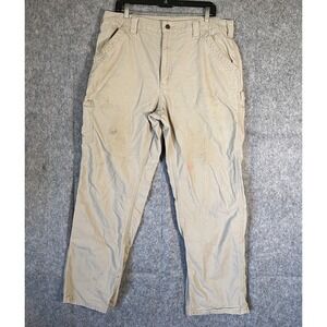 Carhartt Carpenter Pants Dungaree Fit‎ Mens *36x34 B151 Tan Work Grunge Canvas